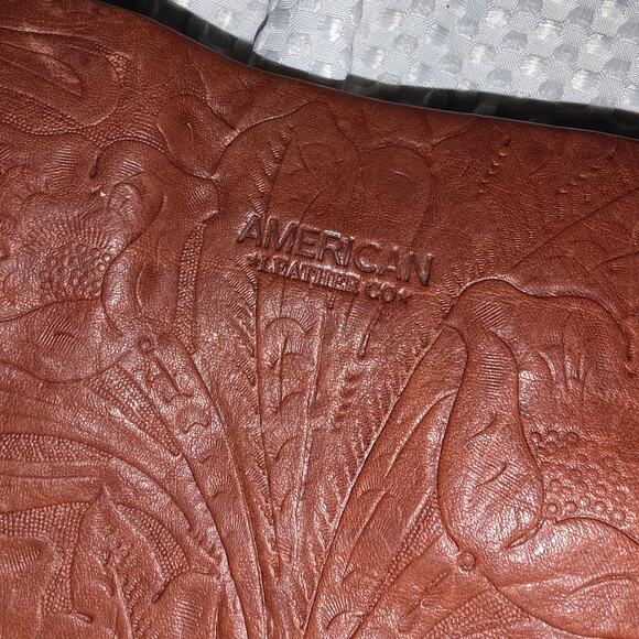 AMERICAN LEATHER CO  LENOX LEATHER BROWN SHOULDER BAG - Picture 3 of 10